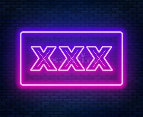 Xxx Neon Sign On A Dark Background Stock Vector Illustration Of