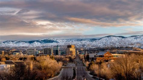 City Of Boise Idaho In The Winter Stock Photo Image Of Idaho Cold