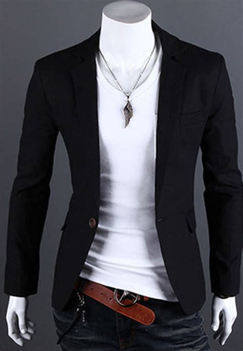 Shop men's slim fit suits on sale at mensusa. New Casual Stylish Mens Slim Fit One Button Suit Coat ...