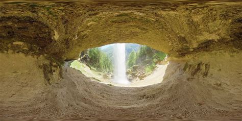 Gushing Waterfall Transecting Cave Entrance Waterfall Peričnik