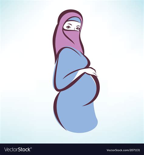 Arabic Pregnant Woman Royalty Free Vector Image