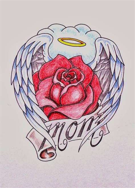 The first noted group to use the symbol as a tattoo were sailors. Lovely Rose Cover With Angel Wings And Mom Banner Tattoo ...