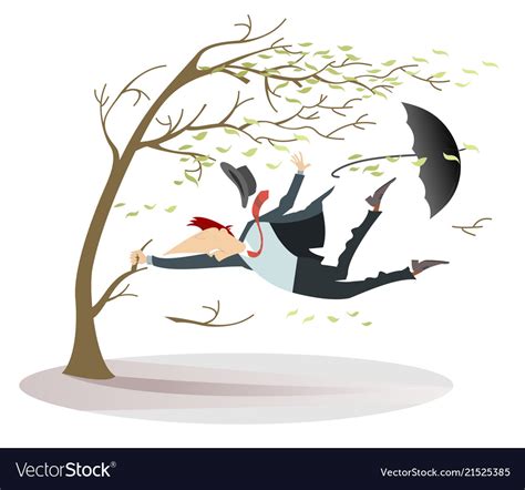 Windy day stock photos and images. Windy day and man isolated Royalty Free Vector Image