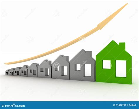 Growth In Real Estate Shown On Graph Stock Illustration Illustration