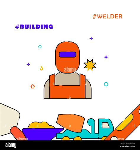 Welder Man In Welding Mask Filled Line Icon Simple Illustration