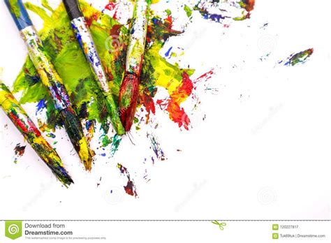 Colorful Paint Brushes With The Colors Stock Image Image Of