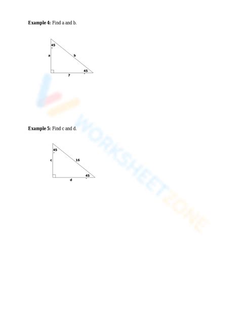 Special Right Triangles Note Worksheet