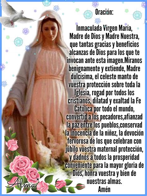 Oracióninmaculada Virgen María Rosa Madre De Dios Y Madre Nuestraque
