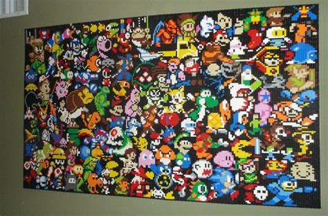 Epic 10000 Piece Lego Mosaic Of Video Game Characters Lego Mosaic