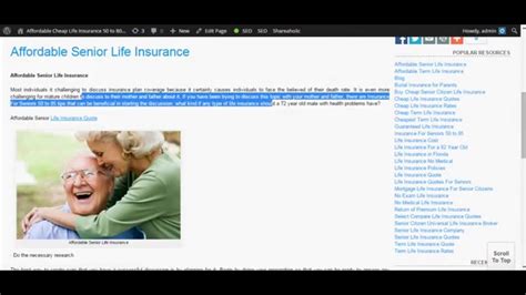 Affordable Senior Life Insurance Policy Coverage Youtube