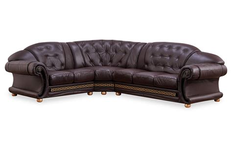 Living Room Furniture Leather Sectionals Apolo Sectional Brown Side 7 