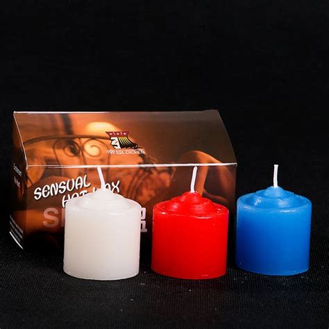 3 Pcslot Pillar Redwhiteblue Low Temperature Safe Wax Candle Bondage
