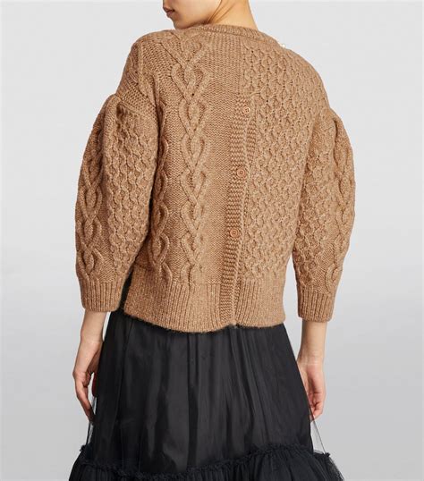 Simone Rocha Brown Embellished Neck Sweater Harrods Uk