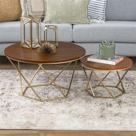 4.4 out of 5 stars. Manor Park Modern Nesting Coffee Table, Set of 2 - Walnut ...