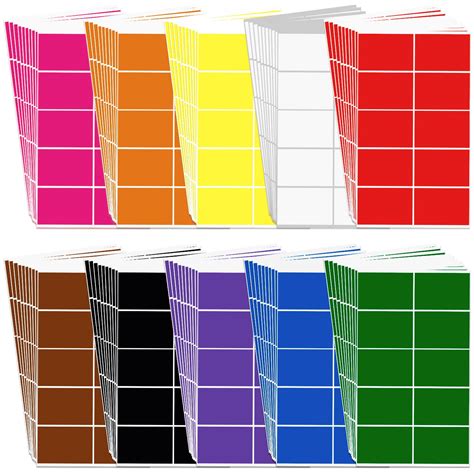 Buy Rectangular Colored Labels Stickers 3 X 2 Inch Large Color Coding
