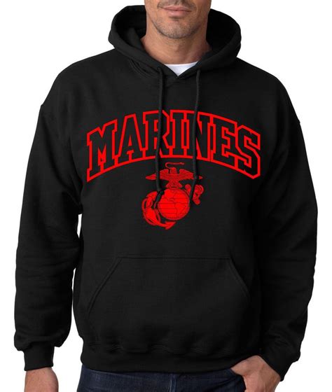 Marines Arched Hoodie United States Military Hooded Sweatshirt Semperfi