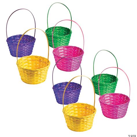 Bulk Large Solid Color Easter Bamboo Baskets 72 Pc Oriental Trading