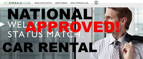 Update National Car Rental Emerald Club Offers Status Match Promotion