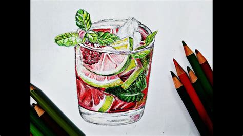 How To Draw A Glass Of Lemonade Colored Pencil Drawing Lemonade