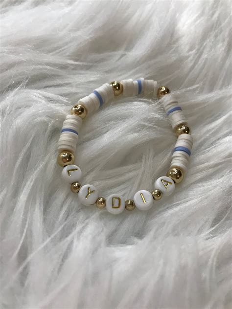 Customizable Clay Bead Bracelet Etsy