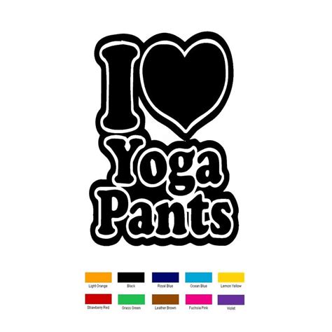 wholesale 10 pcs lot 15cm x 12cm i love yoga pants car sticker for truck window bumper auto suv