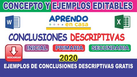 Conclusiones Descriptivas 2020 Aprendo En Casa Inicial Primaria Y Secundaria Ejemplos