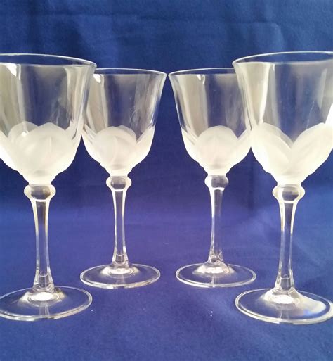 White Frosted Wine Glasses