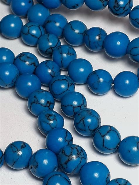 20pcs Blue Howlite Stone Beads Grade D 8mm B24373 Etsy
