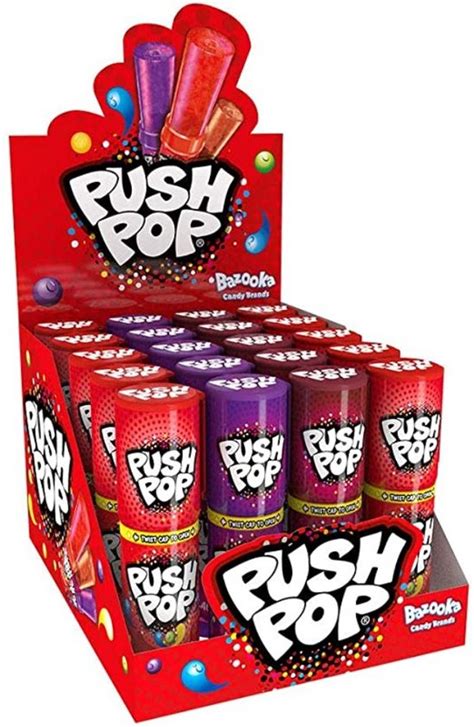 Push Pop Candy 15g Display 20stuks Hard Snoepgoed Lolly