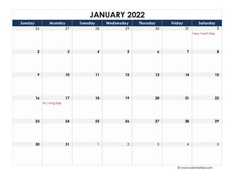 2022 Excel Calendar Spreadsheet Template Free Printable Templates