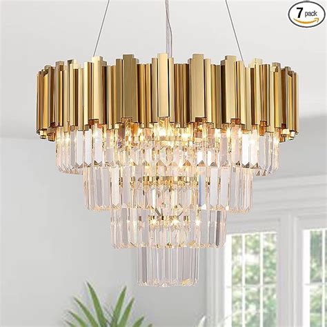 Akeelighting Gold Luxury Chandeliers Modern Crystal Chandelier 7 Lights