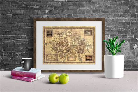 Moria Map Middle Earth Map Canvas Print Fantasy Wall Art Etsy