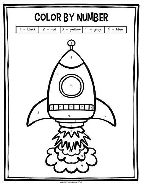 Color By Number Rocket Coloring Page From The Free Outer Space