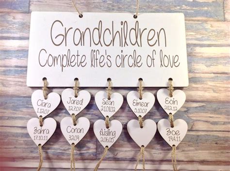 Personalised Wooden Grandchildren Sign Mothers Day