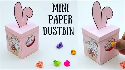 Diy Mini Paper Dustbin Paper Crafts For School Paper Craft Easy