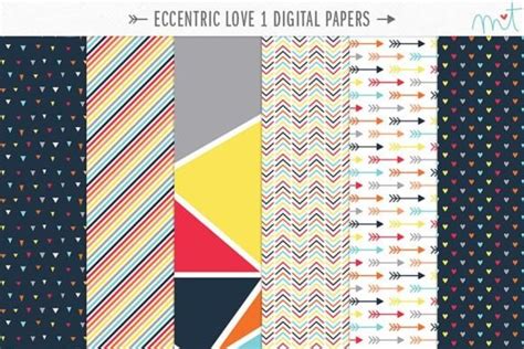 Eccentric Love Digital Papers 1 Graphic By Miss Tiina · Creative Fabrica