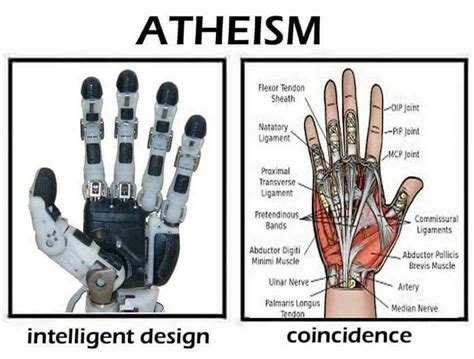 two pictures with different types of robotic hands and the text artificialism intelligent design