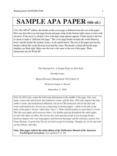 Apa Sample Paper 6th Ed91110 Citation Hyperlink