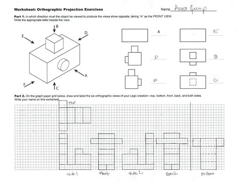 Isometric And Orthographic Drawing Worksheets At