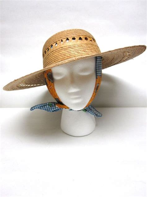 Wide Brimmed Hat Straw Natural Fiber Weave Sunflower Tie Etsy Wide