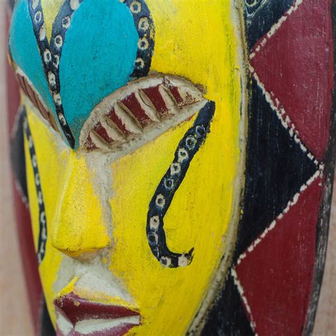 Unicef Market Colorful Sese Wood African Mask From Ghana Loving Thandi