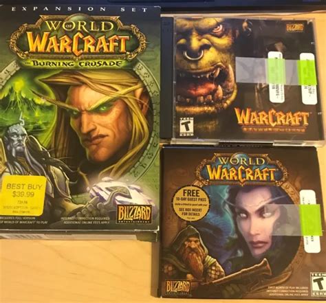 WORLD OF WARCRAFT BURNING Crusade PC Disc Expansion Set Battle Chest Lot PicClick