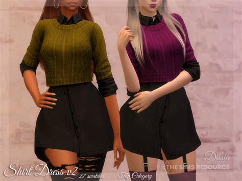 Shirt Dress V2 Dark The Sims 4 Catalog