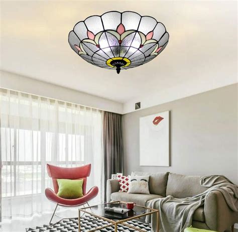 Led ceiling lights fixtures /lighting chandelier crystal/glass chandeliers. Tiffany Stained Glass Flush Mount Ceiling Light Fixtures ...