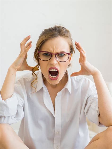Furious And Frustrated Woman Screaming With Rage Stock Image Image Of Nervous Aggressive