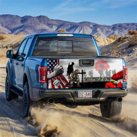 Veteran Lest We Forget Truck Tailgate Decal Sticker Wrap