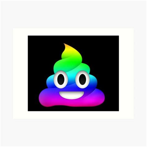 Rainbow Smiling Poop Emoji Art Print For Sale By Winkham Redbubble