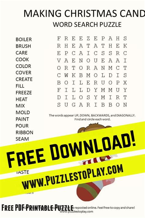 A Christmas Word Search Puzzle Is Shown With The Wordsfree Printables
