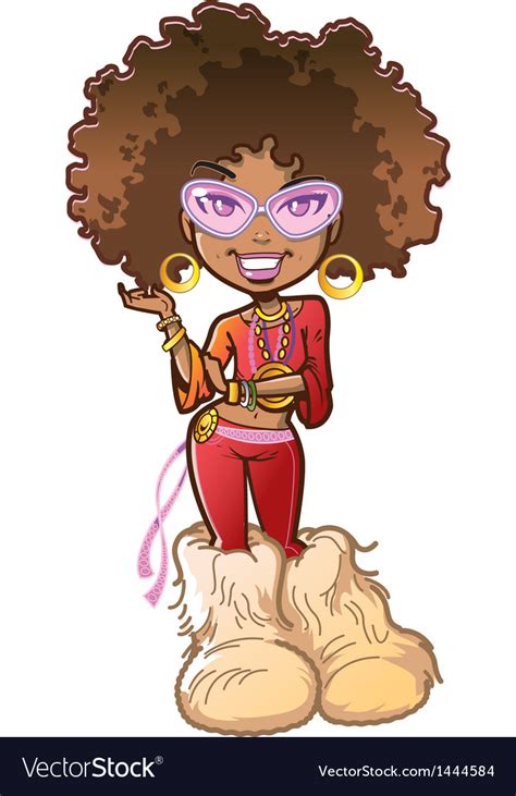 Funky Afro Girl Royalty Free Vector Image Vectorstock