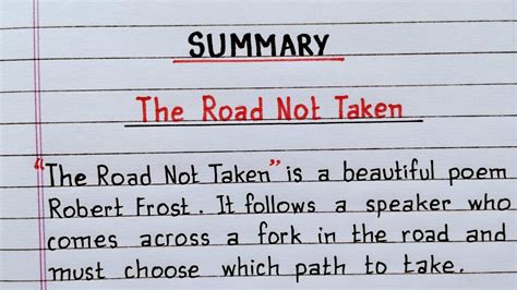 The Road Not Taken Summary Class 9 English Poem Ncert Youtube